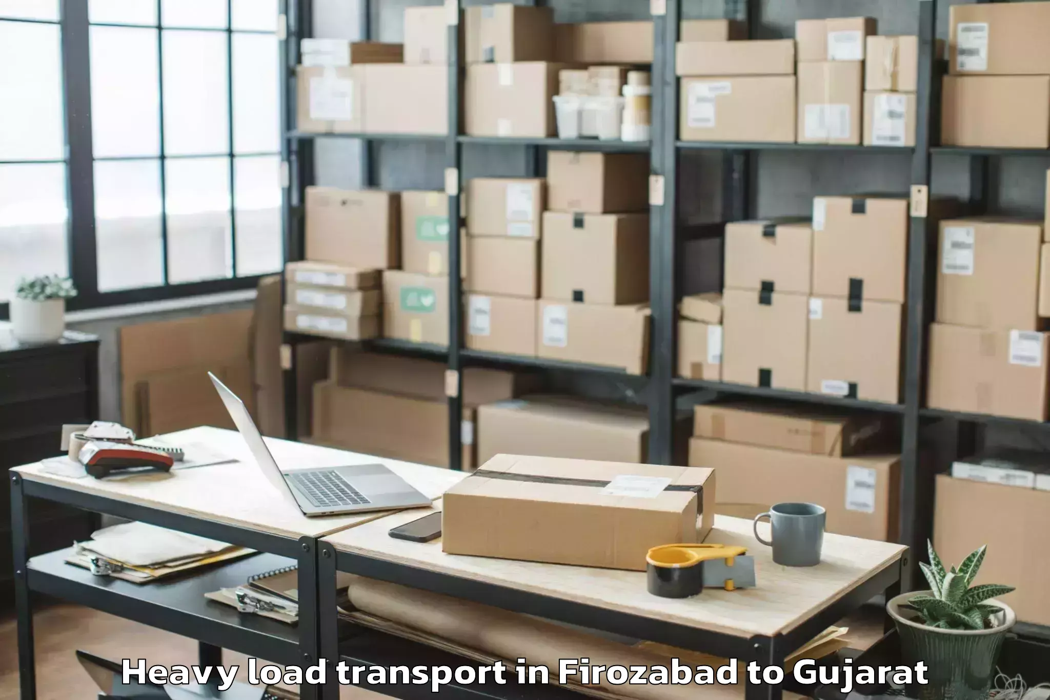 Get Firozabad to Porbandar Heavy Load Transport